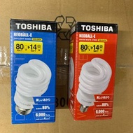 Toshiba 東芝 Neoball-E 14w E14 E27 2700k / 6500k  220-240v 黃光 白光 羅旋 慳電燈膽