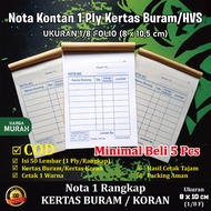 (5 Pcs) Nota Kontan Mini 1 ply isi 50 lembar 10.5x8cm Bahan Kertas Buram/Koran & Kertas HVS