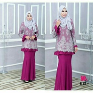 Kurung moden lace magenta