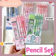 Mechanical Pencil + Refill Set 2B 0.5mm Cute Cartoon Dinosaur Peach School Students Stationery