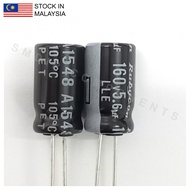 5PCS Japanese-Grade 5.6uF 160V 105°C, Radial Capacitor, 6mm x 11mm