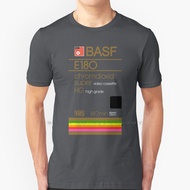 Basf E180 Vhs Tape T Shirt 100% Pure Cotton Basf E180 Vhs Cassette Tape Home Movies Video Cassette V