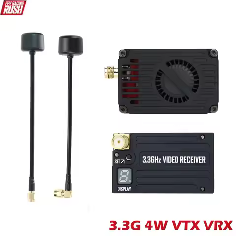 RUSHFPV OverShoot 3.3G 4W VTX Supports IRC Tramp Protocol 7-30V Video Transmitter 3.3GHz Glasses VRX