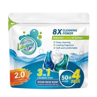 【3-in-1 50 PCS】Laugend 3 in 1 Laundry Pod Refill bag Sabun dobi wangi Excellent cleaning 99.9% steri