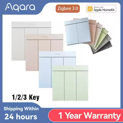 Aqara Smart Wall Switch H1M with Neutral 6 Colors Wireless Key Light Switch Zigbee 3.0 Multiple Cont