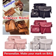 "READY STOCK VELLA 2878 4 in 1 Bags Shoulder Sling Bag Zip Purse Card Beg