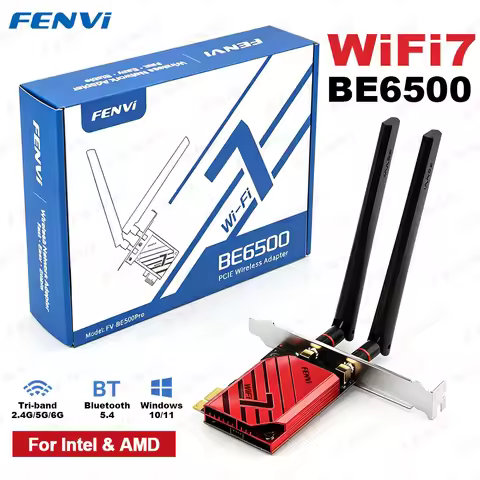 FENVI WiFi 7 PCI-E Adapter FV-BE6500Pro For Bluetooth 5.4 Wireless Network Card Tri Band 2.4G/5G/6GH