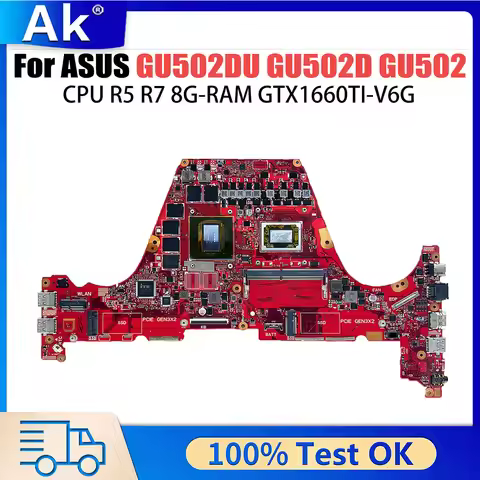 For ASUS HighPerformance Mainboard GU502DU Laptop Motherboard GA502 GU502D GA502DU CPU R5 R7 8GB 16G