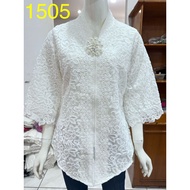 MERAH 1505 KEBAYA ALEXUEZ FULL BRUKAT THICK FRONT KEBAYA BROS FULL BRUKAT RED BLACK WHITE