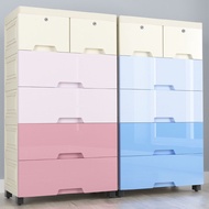 HY&amp; Extra Large Storage Cabinet for Babies and Children Plastic Storage Storage Box Drawer Ikea Thickened Five-Bucket Ca