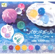 -PU-Crystal Shape Bouncy Ball+Shell Capsule Toy Shell