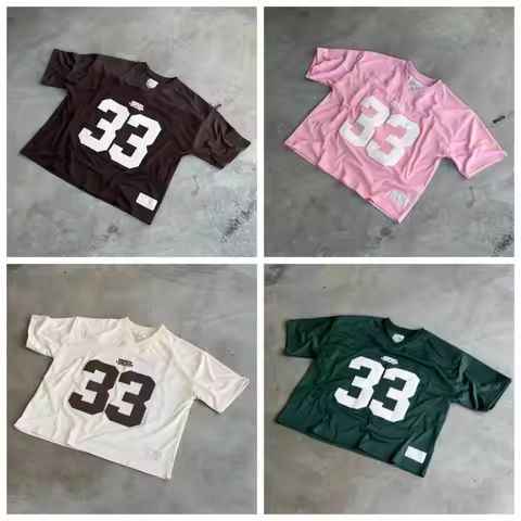 Y2K Retro Jersey Quick Dry Breathable Mesh T Shirt Men Women Street College Sports Wear Oversized Un