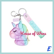 GANTUNGAN | Hso | Smiggle POPEM POPIT POPPIES UNICORN KEYRING ORIGINAL Keychain