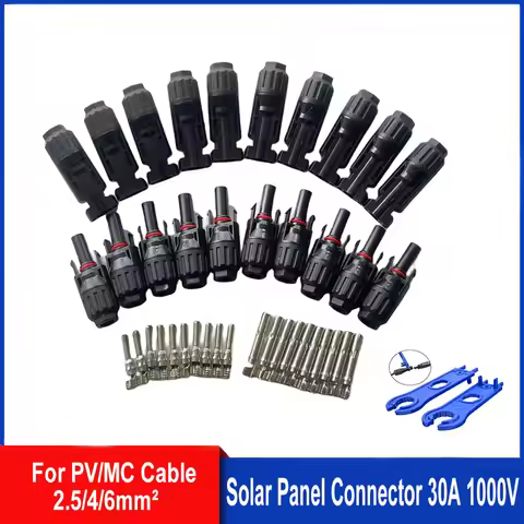 5/10 Pairs Solar Connectors PV Plugs 1000V 30A Solar Panel Connector Kit Available for PV/MC Cables 