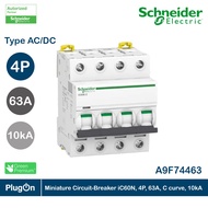 Schneider A9F74463 Miniature Circuit-Breaker Acti9 iC60N 4P 63 A C Curve 6000 A (IEC 60898-1) 10 KA 
