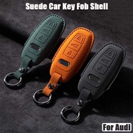 For Audi A3 A4 A5 B9 A6 A7 4K A8 Q3 Q4 Q5 Q8 C8 D5 SQ8 Remote Case Cover Suede Car Key Fob Shell Key