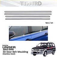 Toyota Unser 3D Door lining chrome / Door belt moulding / Lining chrome tingkap / Sporty chrome wind