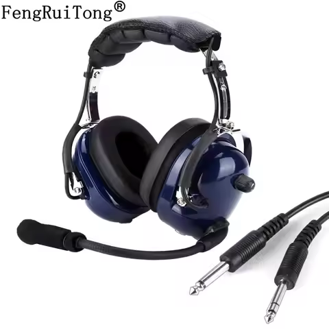 FRT General Aviation Headset RA200 Pilot Headset Dual Plug Pilot Headphone 3.5mm Noise Reduction Hea