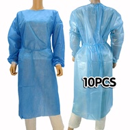 10Pcs PPE Isolation Gown Disposable Isolation Gown Breathable Non-woven Fabric Isolation Gown
