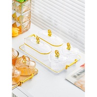 Toples Set Nampan Mewah Tangki Segel Plastik Guci Makanan Kotak Penyimpanan Dapur Set Tangki Penyimp