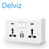 Delviz(international brand)(UK/EU/US socket) universal wall power socket 13A with switch control USB