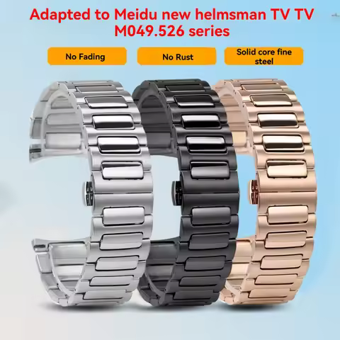 22mm Curved End Stainless Steel Strap for Mido Multifort TV M049.526 | Waterproof Metal Watch Band R