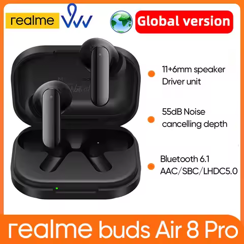New realme Buds Air 8 Pro TWS Wireless Earphone 55dB Noise cancelling depth Bluetooth 6.1 Headphone 