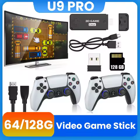 U9 PRO Video Game Stick Console 2.4G Double Wireless Controller Game 4K 10000 Games 64/128GB Retro G