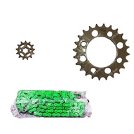 โซ่สเตอร์ ชุด 415 NOVA-S BEAT DREAM100 13T-24T 130L สเตอร์ชุบแข็ง โซ่ EK 415-130 สีเขียว อามยืดใส่ได
