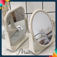 TABLE MIRROR 2 IMPORTED ITEMS - Rotating Face Desk Makeup Mirror Made of Durable Barley Material