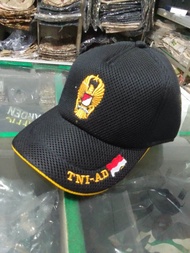 Topi TNI AD hitam logo TNI AD - Topi TNI AD