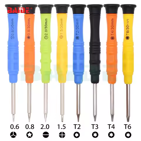 0.6Y 0.8 1.2 Pentalobe T2 T3 T4 T6 Slotted Phillips Colorful Mini Screwdriver for iPhone Samsung Pho