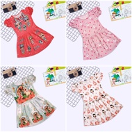 HIJAU Children's Dress scuba material/ with full printing Fr/. Green /s for ages 4 to 5 best-selling