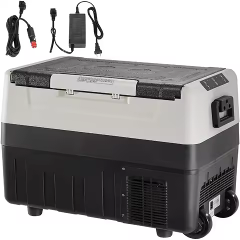L # 12 Volt Car Refrigerator Fridge, 58 QT/55 L Dual Zone Portable Freezer, 12/24V DC And 100-240V A