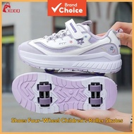 LeftLimit Kids Heelys Roller Skate Shoes 4-Wheel Walking Skates for Boys & Girls Convertible Sports 