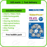 GOLDEN POWER hearing aid coin cell button battery bateri 1.4V 1.45V Zinc Air PR675 P675 DA675 A675