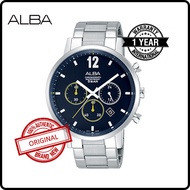 VD53-X286BYSS (AT3C53X1) ALBA PRESTIGE Men Original Brand New Quartz Chronograph Black Dial Stainles