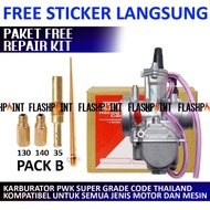 (PAKET) KARBURATOR PWK FULLSET + REPAIR KIT PWK 24 26 28 30 32 34 KARBU FULL SET PE SMASH TS1 SHOGUN