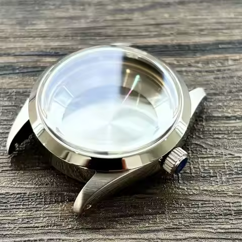 Vintage 34mm Explorer Style Watch Case Bubble Sapphire Mirror Glass Suitable For PT5000/ETA2824/ST21