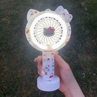 A ai2kt Cat Cute Handheld Small Fan Mini usb Charging Fan Student Portable Three-speed Electric Fan 