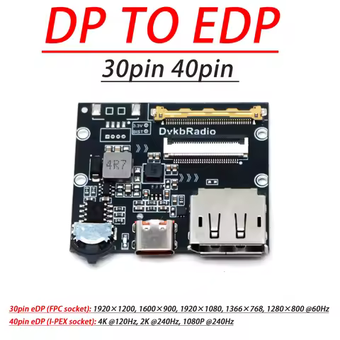 2K/4K eDP Driver Board for Portable LCD Screen 30pin/40pin Signal Converter, DP to eDP Projection di