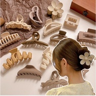 【Length 10~11cm】鲨鱼夹发夹 Rambut Korean Hair Clips for Women Milk Coffee Color Acrylic Shark Clip Temper