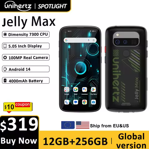 Unihertz Jelly Max Mini Smartphone Dimensity 7300 CPU 5G Android 14 24GB 256GB 32MP 100MP Camera Dua