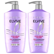 L'Oreal Paris Elvive Hyaluron Plump Shampoo and Conditioner Set for Dehydrated, Dry Hair with Hyalur