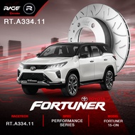 จานเบรคคู่หลัง RACETECH X BREMBO กัดลาย TOYOTA FORTUNER 15-ON / PRADO KDJ12 HUB 108 MM - รหัส RT.A