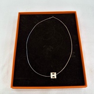 Hermes 愛馬仕 方形h項鍊 白色