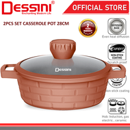 DESSINI ITALY SBSP-28 28CM Casserole Die Cast Aluminium Induction Non Stick Pot Bowl Deep Fry Pan Co