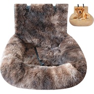 Car Seat for Dogs - Fluffy Safety Pet Car Seat with Removable Cushion, Travel Bed for Small & Large 