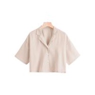 BP OFFICIAL เสื้อเชิ้ตครอปแขนสั้น (347900-631397010)