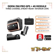 DDPAI Z60 Pro 4K GPS 3 Channel Front & Rear Super Capacitor Dash Cam with 4G Connectivity